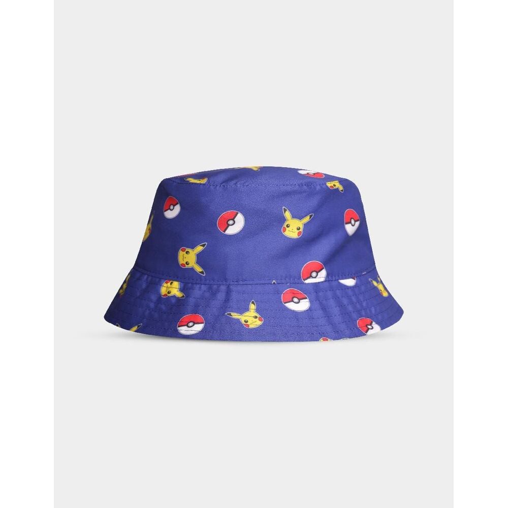 Bucket Hat Cap Pokemon Pikachu Blue Difuzed Game Mania